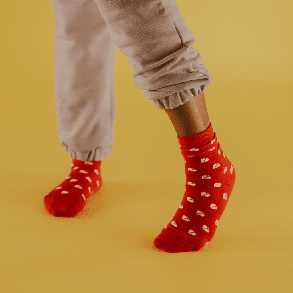 Chaussette rouge et online jaune